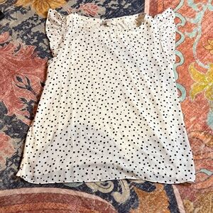 LOFT Polka Dot Flutter Sleeve Blouse